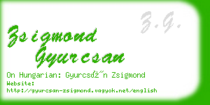 zsigmond gyurcsan business card